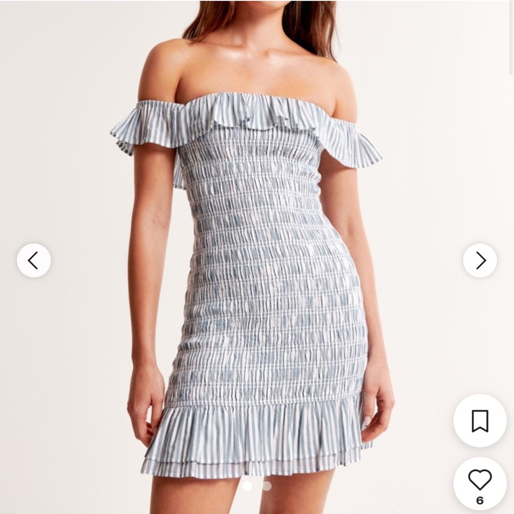 Abercrombie Off the Shoulder Smocked Mini Dress M